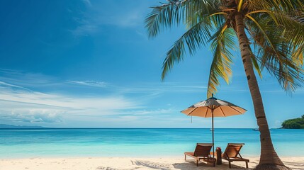 Photo of Boracay beach with a clear blue sky and calm sea