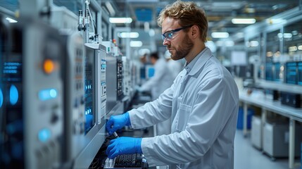 Cutting-Edge Quantum Computing Laboratory with Scientists Analyzing Quantum Data