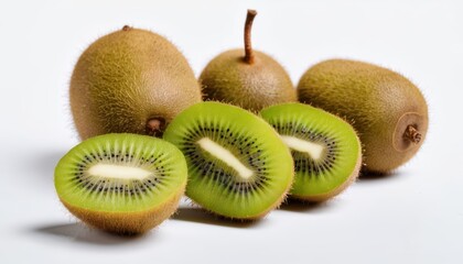 Fototapeta premium Freshly cut kiwi slices ready to enjoy