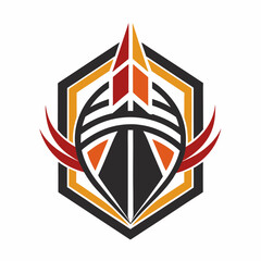 Obraz premium Abstract Geometric Logo with Wings and Hexagon