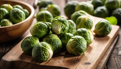  Fresh Brussels sprouts ready for a healthy meal