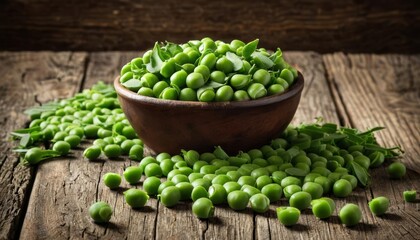  Freshly shelled peas ready for a healthy meal
