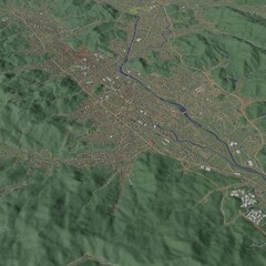 3D illustration of city and urban in Yamaguchi Japan