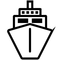 ship icon sea transportation front view in the sea