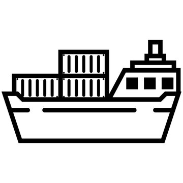 black outline cargo ship clip art preview
