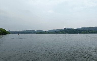China, Hangzhou, Xihu Lake, famous freshwater lake
