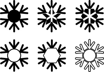 Snowflake simple line style flat design. Christmas and winter theme.