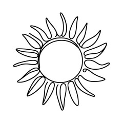 one line drawing sun nature vector illustration template design
