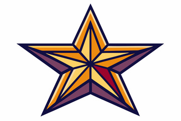 A Five-Pointed Star with Yellow, Orange, Red, and Purple Coloration