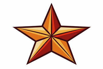 Five-Pointed Star with Red, Orange, and Yellow Tones