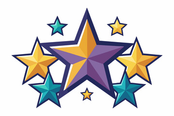 Fototapeta premium Colorful Starburst Design with a Purple Center Star
