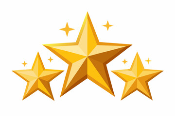 Obraz premium Three Shining Golden Stars with Glitter