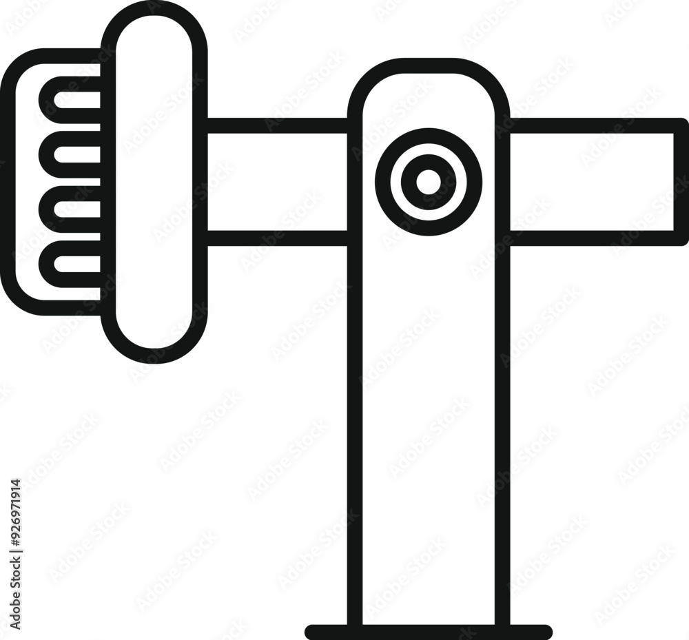 Sticker Simple line icon of an automatic parking system gate closing, representing restricted access