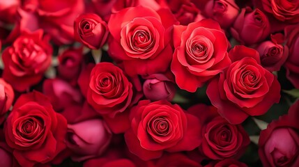 Obraz premium Close-up of a Bouquet of Red Roses