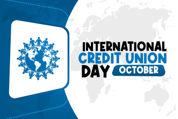International Credit Union Day Background Vector Financial Community and Cooperative Design