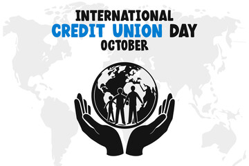 International Credit Union Day Background Vector Financial Community and Cooperative Design