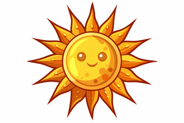 A Smiling Cartoon Sun with Yellow Rays