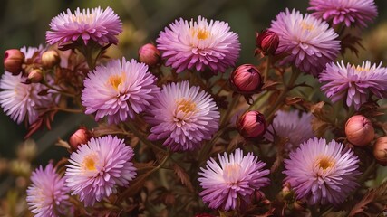 Aster flowers in fall