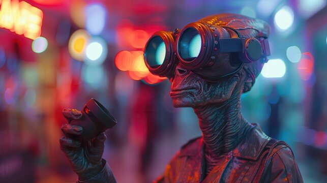 Otherworldly Guide: Alien Leading Human Through Virtual Reality Experience