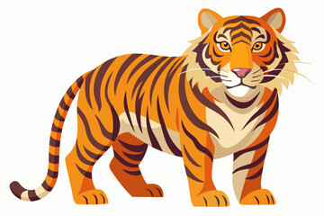 Naklejka premium Cartoon Illustration of a Standing Tiger