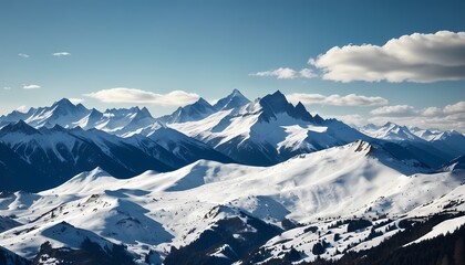 Naklejka premium Snow-capped mountains of the Alps