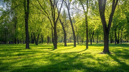 Sunlit Meadow in a Tranquil Forest
