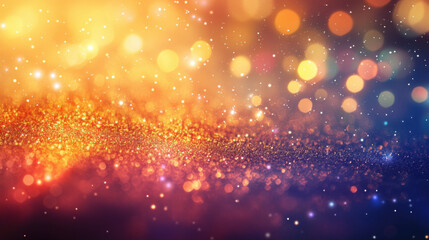 Obraz premium golden abstract background with rainbow light and sparkling bokeh