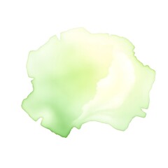 Green abstract watercolor splash on white background