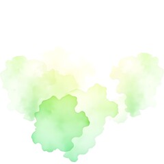 Obraz premium Green abstract watercolor splash on white background