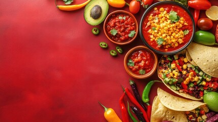 Mexican cuisine background with detailed close-up of menu items