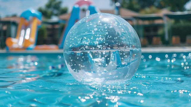 water walking ball zorbing in open swimming pool