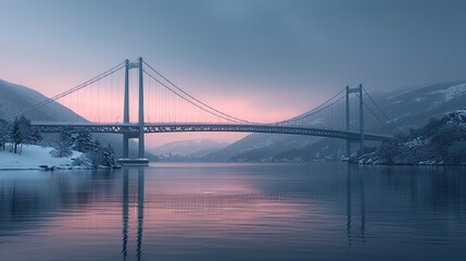 Bear Mountain Bridge at sunrise (long exposure). Bear Mountain Bridge  