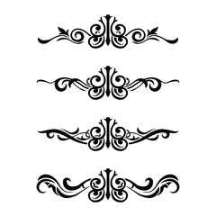 Naklejka premium Classic Vintage Baroque Victorian Frames Separator Elements Classic Wedding Invitation