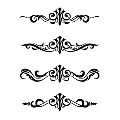 Naklejka premium Classic Vintage Baroque Victorian Frames Separator Elements Classic Wedding Invitation