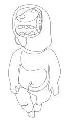 One continuous line of Baby and dice. Thin Line Illustration vector concept. Contour Drawing Creative ideas.