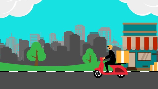 Delivery animation with smooth looping and 4K video animation.