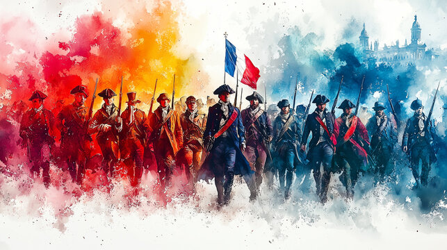 Marching Through History: French Revolutionaries in Watercolor Splendor 