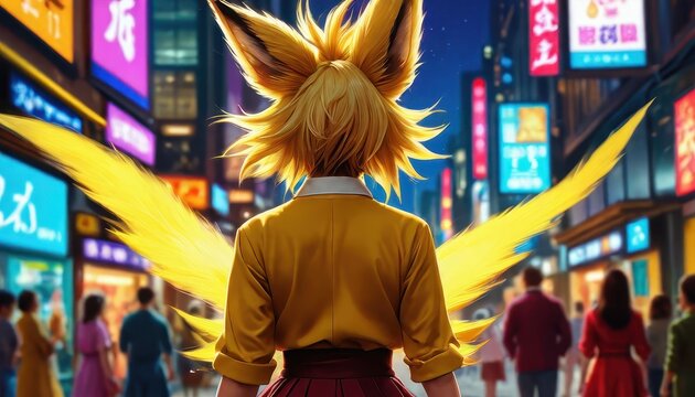 Lively cosplay women enjoying the city