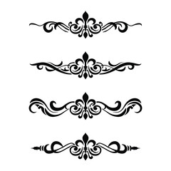 Naklejka premium Classic Vintage Baroque Victorian Frames Separator Elements Classic Wedding Invitation