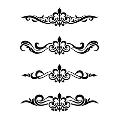 Naklejka premium Classic Vintage Baroque Victorian Frames Separator Elements Classic Wedding Invitation