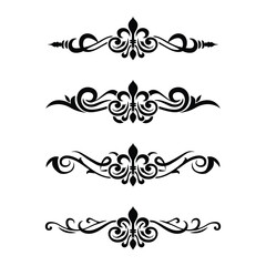 Classic Vintage Baroque Victorian Frames Separator Elements Classic Wedding Invitation