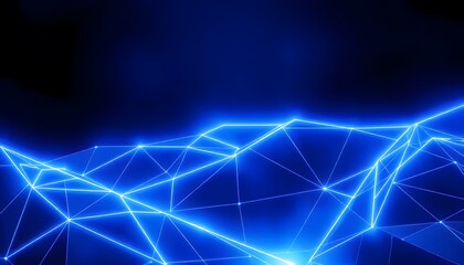 Blue abstract technology background lightning bolt pattern on a dark