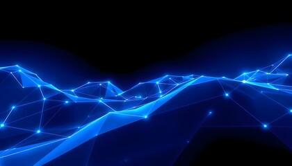 Blue abstract technology background lightning bolt pattern on a dark