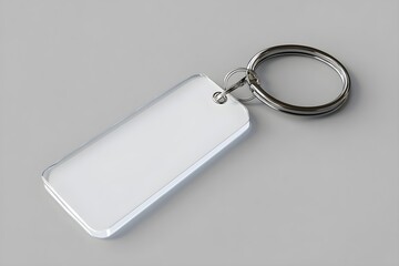 White Empty Acrylic Keychain 3D Realistic Mockup