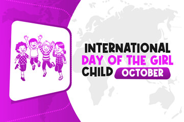 International Day of the Girl Child Background Vector Empowering and Inspirational Design for Girls' Rights