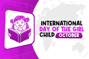 International Day of the Girl Child Background Vector Empowering and Inspirational Design for Girls' Rights