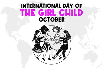 International Day of the Girl Child Background Vector Empowering and Inspirational Design for Girls' Rights