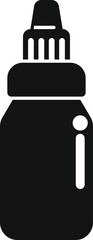 Simple, bold icon of a medical dropper bottle, perfect for representing healthcare, medicine, and treatment