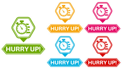 set Hurry up sale tag icon. final sign design sale promotion template vector illustration