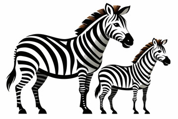 Obraz premium Two Zebras Standing Side By Side with Stripes